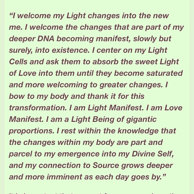 Becoming a light body.