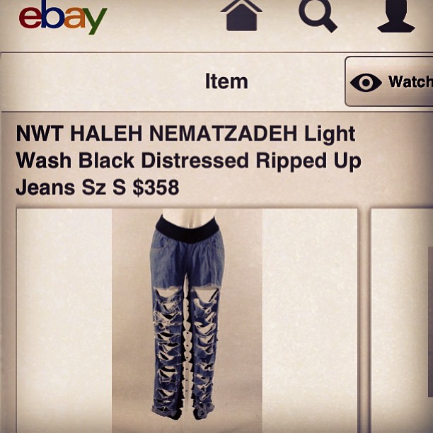 Just saw a pair of old Haleh Nematzadeh jean sweats from 2008 on eBay.