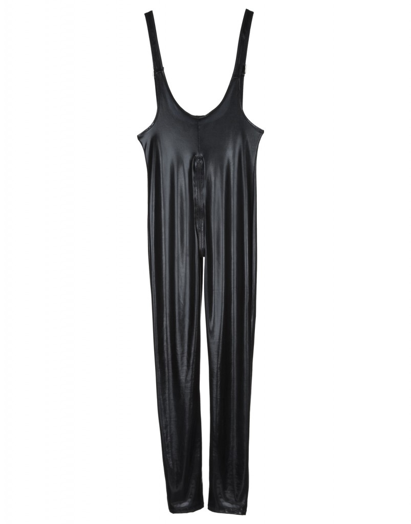 VINYL BUCKLE SUSPENDER CATSUIT